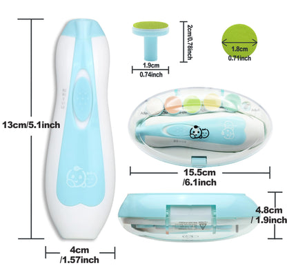 Baby Nail Trimmer 21 in 1, Usage Labeled Case & 13 Extra Replacement Tools, Royal Angels Baby Electric Nail File, Baby Nail Care, Nail Clipper Newborn Toddler Toes & Fingernails Nail Kit (Blue)