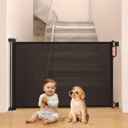 Momcozy Retractable Baby Gate, 33" Tall, Extends up to 55" Wide, Child Safety Baby Gates for Stairs, Doorways, Hallways, Indoor, Outdoor