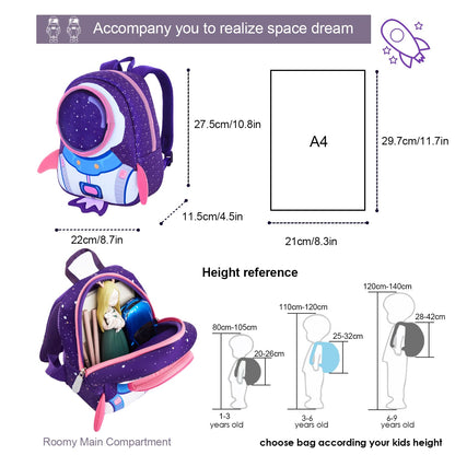 yisibo Rocket Toddler Backpack with Leash,3-6 Years Anti-lost Kids Backpack,Children Backpack for boys girls