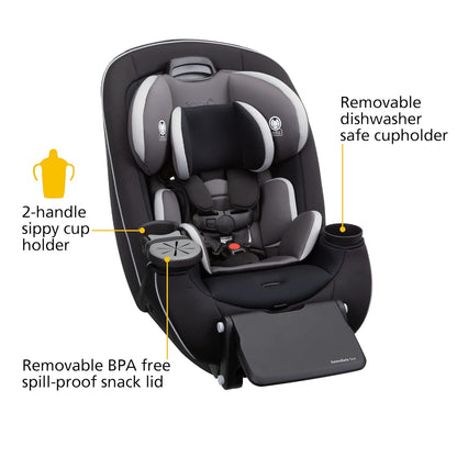 Safety 1st Grow and Go All-in-One Slim Convertible Car Seat, Rear Facing, 5-40 lbs, Forward Facing (30–65 lbs), High Back Booster Seat 40-100 pounds, Dunes Edge