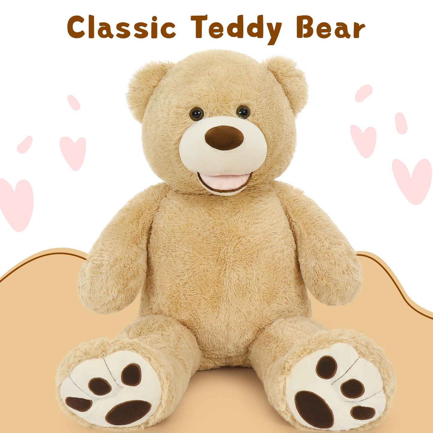 MaoGoLan Giant Teddy Bear Stuffed Animal, 10 Feet Tall, Jumbo Size Plush, Charming and Fluffy for Decorations, Celebrations, Valentine's Day