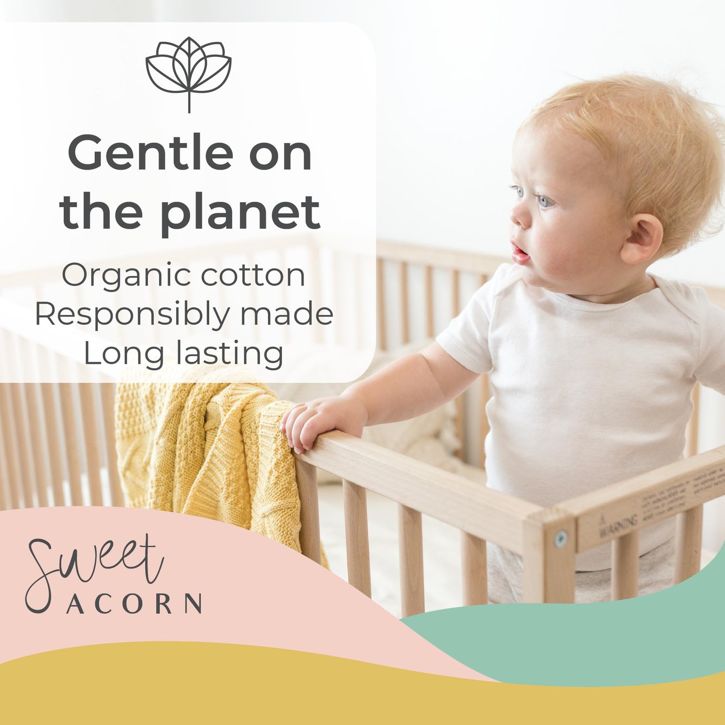 Knit Baby Blanket in Elegant Pattern, Organic Cotton Blankets for Crib or Stroller, Receiving Blankets - Salt White