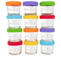 WeeSprout Glass Baby Food Storage Jars w/Lids (8 oz, 8 Pack Set) Snack, Puree, Reusable Small Containers, Breast Milk, Fridge or Freezer, Microwave & Dishwasher Safe, Essential Must Have for Infants