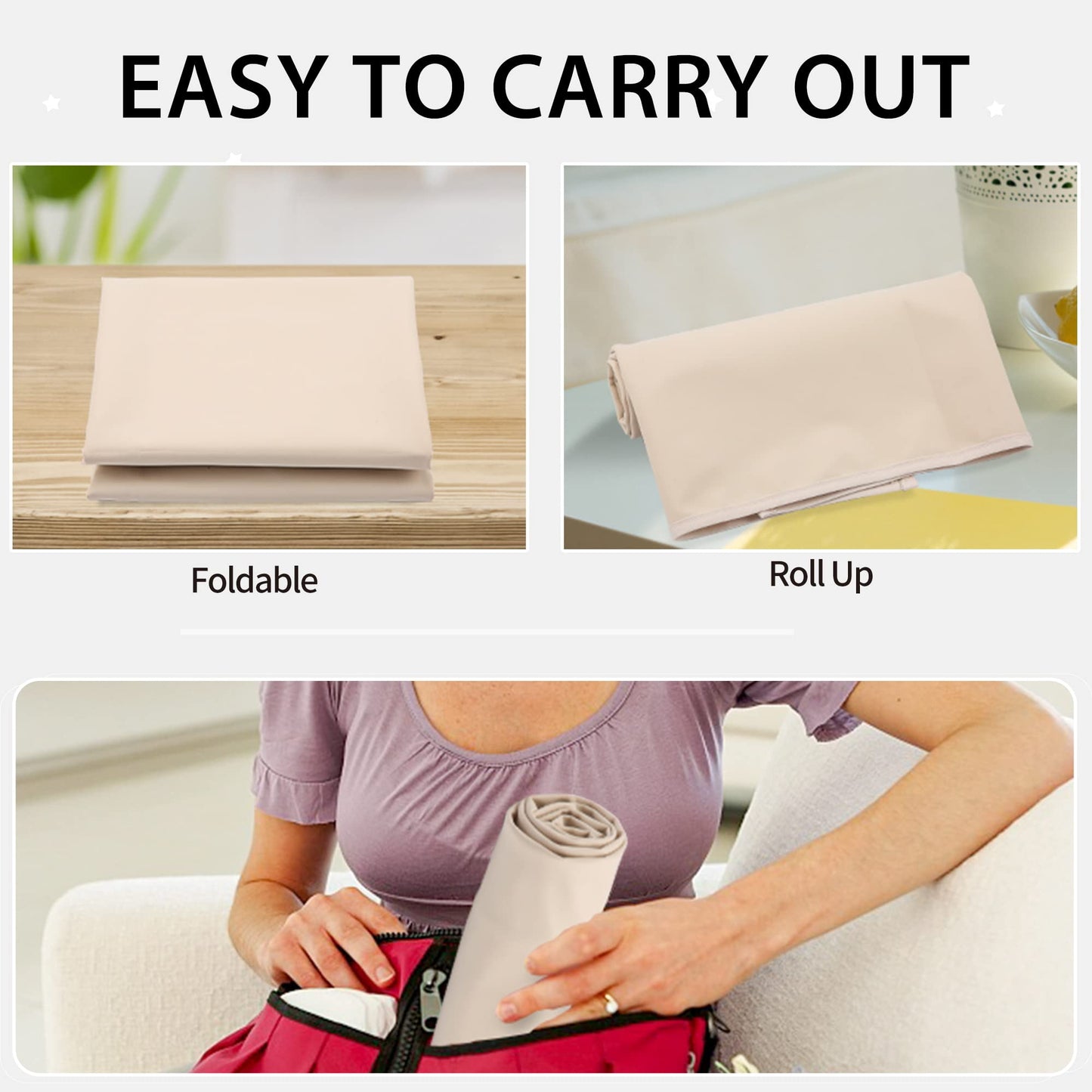 Vegan Leather Baby Changing Mat - Wipeable Portable Changing Pad, Foldable Travel Changing Mat for Baby, Newborns Toddlers Shower Gifts (Flower,20"*28")