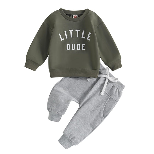 Toddler Boy Clothes Pretty Fly for A Little Guy Outfit Long Sleeve Sweatshirt Top Jogger Pants Cute 2Pcs Set 0-3T