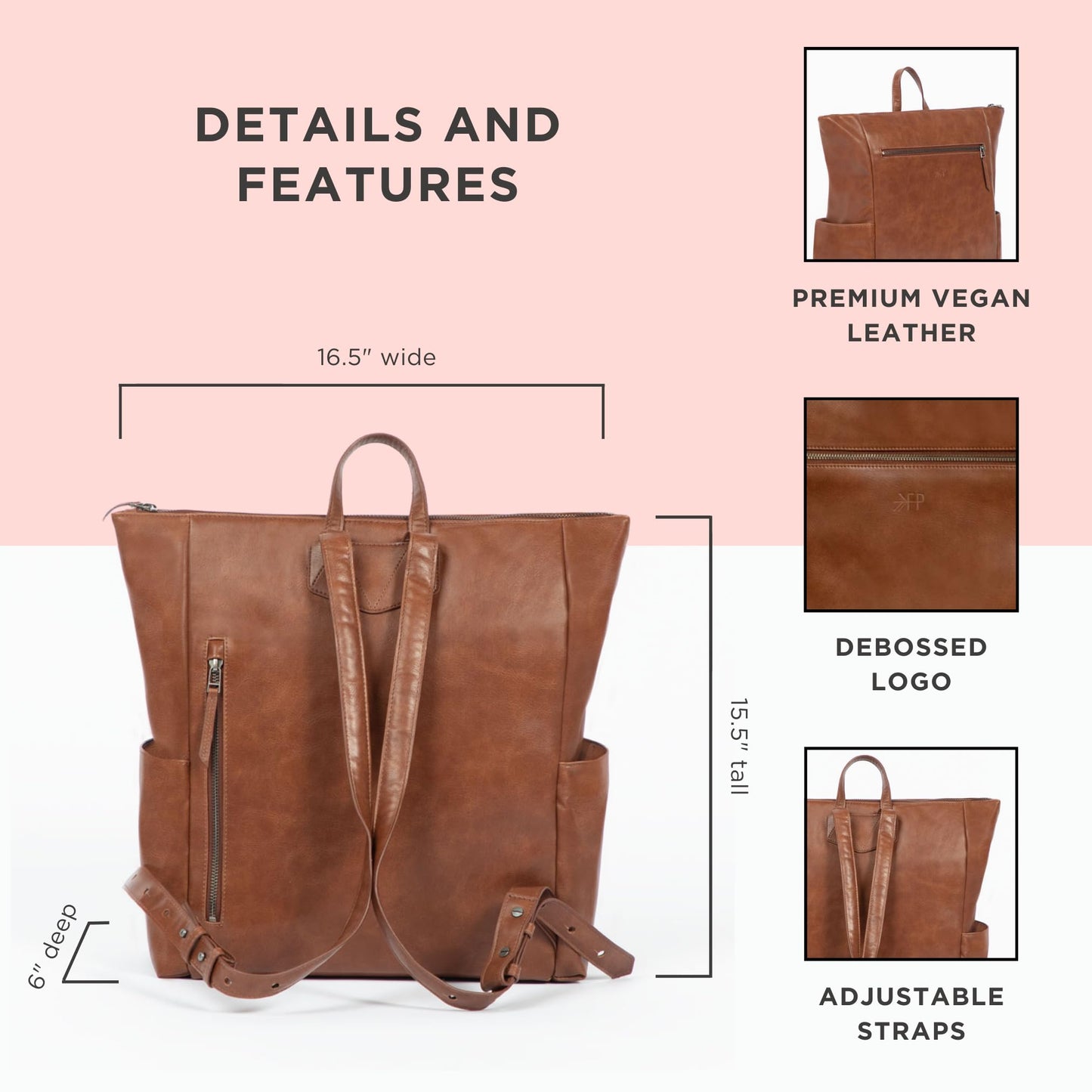 Freshly Picked Minimal Diaper Bag Backpack, Croc