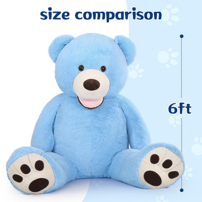 MorisMos Smile Giant Teddy Bear, 51inch Large Stuffed Bears with Big Footprints, Big Stuffed Animals Cuddly Plush Gifts for Girlfriends, Boyfriend, Dark Brown