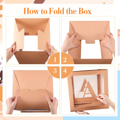 Zhanmai Baby Boxes for Bear Baby Shower Decoration with 4 Letters 36 Balloons 4pcs Transparent Clear Balloon Box Blocks for Boy Girl Balloon Boxes Gender Reveal Party Favors (Brown, Apricot, Blue)