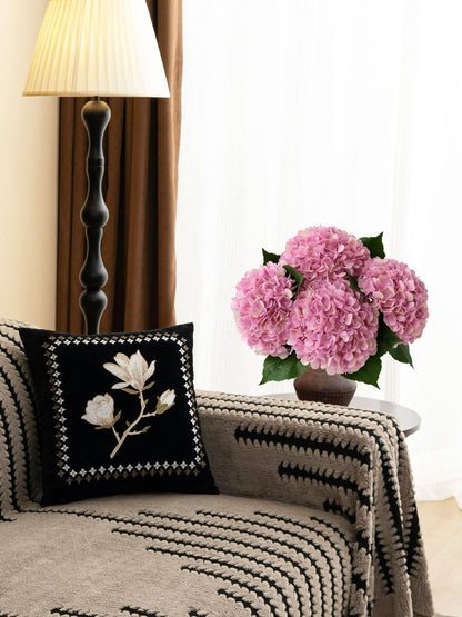 4 Pcs Pink Hydrangeas Artificial Flowers, 20 inches Large Lifelike Fake Silk Flowers, Faux Hydrangeas Flowers for Wedding Home Party Decor Baby Shower Table Centerpiece