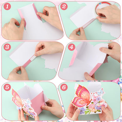 Fuutreo 6 Pcs Butterfly Centerpieces for Baby Shower, Birthday, Tea Party Favors, Tables Decor, Themed Party Supplies, Wedding Decorations