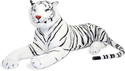 Melissa & Doug Giant Siberian White Tiger - Lifelike Stuffed Animal (over 5 feet long) - Extra Large, Plush Lifesize Tiger For Ages 3+