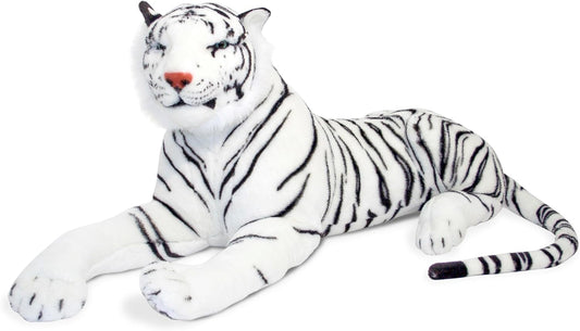 Melissa & Doug Giant Siberian White Tiger - Lifelike Stuffed Animal (over 5 feet long) - Extra Large, Plush Lifesize Tiger For Ages 3+