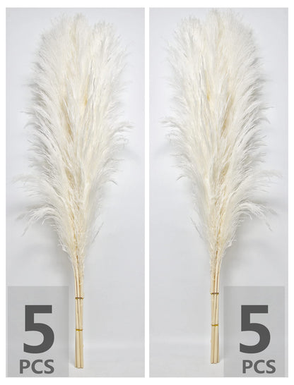 110 PCS of Boho Pampas Grass Decor, Naturally Dried Pompas, Bunny Tails Dried Flowers, and dried eucalyptus. Perfect for Weddings, Boho Party Decorations, and Table Decor.