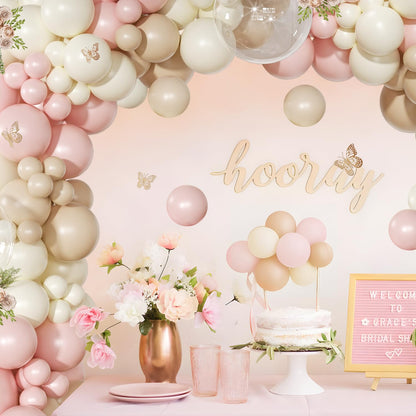 Dusty Pink Balloon Arch Kit 126 Pcs Pink and Sand White Balloon Arch Garland Kit Include Dusty Pink Sand White Balloons for Wedding Birthday Baby Shower Gender Reveal Decorations