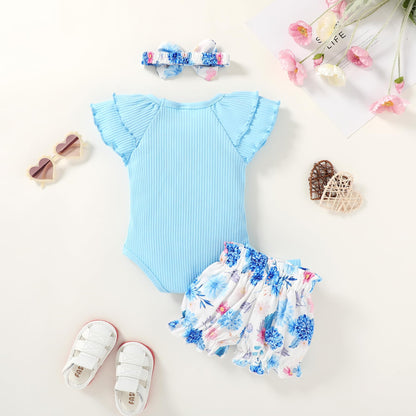 YOUNGER TREE Newborn Infant Baby Girl Clothes Romper Shorts Set Floral Summer Outfits Cute Baby Girl Clothing