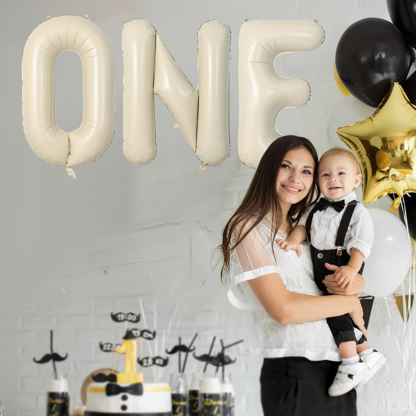 40 Inch Oh Baby Balloon, Shower Decorations, Large Sign for Backdrop, Shiny Banner for Gender Reveal Party Supplies (Gold)