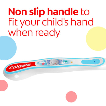 Colgate Baby Training Toothpaste and Toothbrush Kit, Mild Fruit Flavor Set for Ages 3-24 Months
