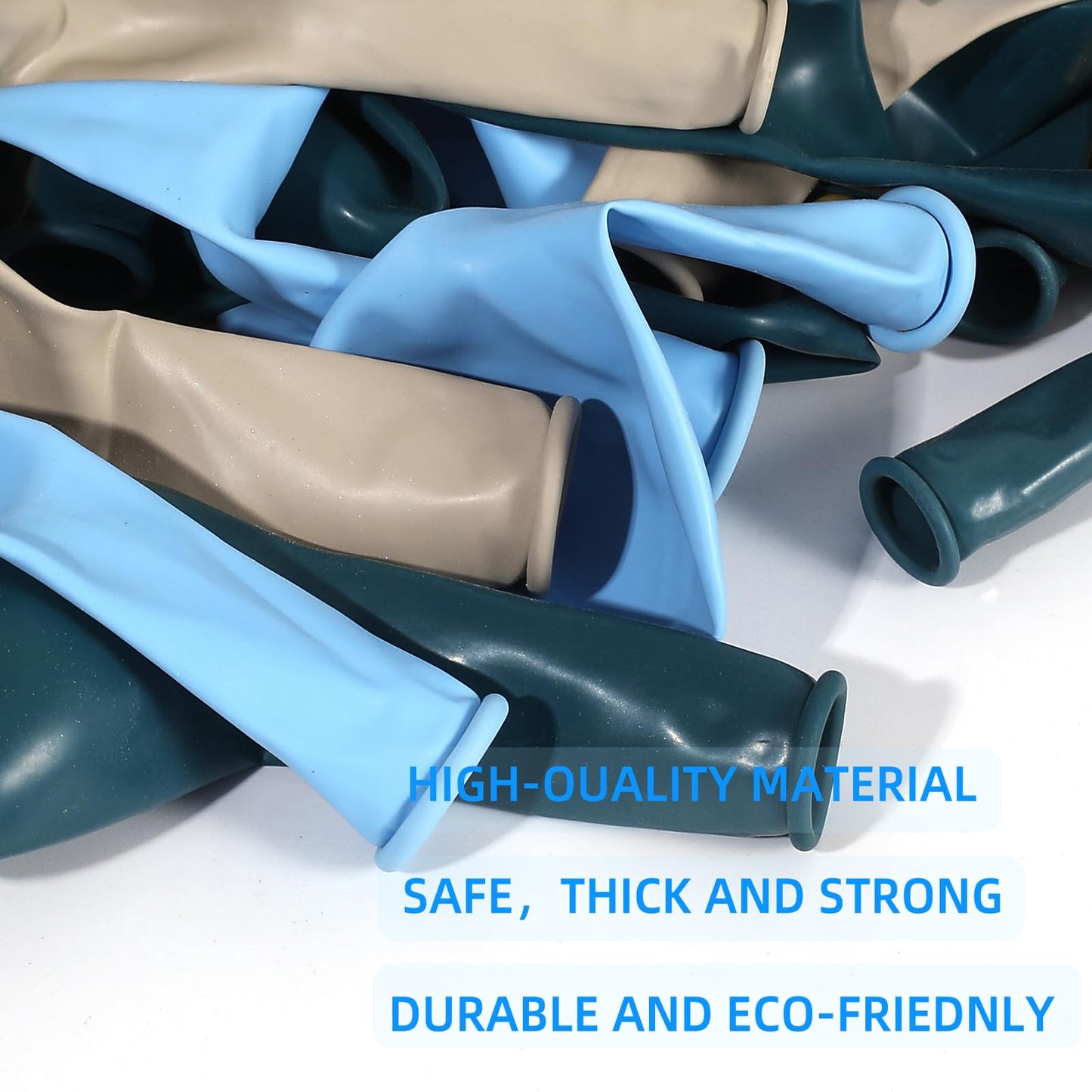 Dusty Blue Balloon Garland Kit - 137pcs Balloon Arch kit with Dusty Baby Blue, Sand White, White Balloons - Perfect for Baby Shower Wedding Boy Birthday Decoration