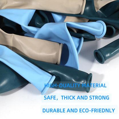 Dusty Blue Balloon Garland Kit - 137pcs Balloon Arch kit with Dusty Baby Blue, Sand White, White Balloons - Perfect for Baby Shower Wedding Boy Birthday Decoration