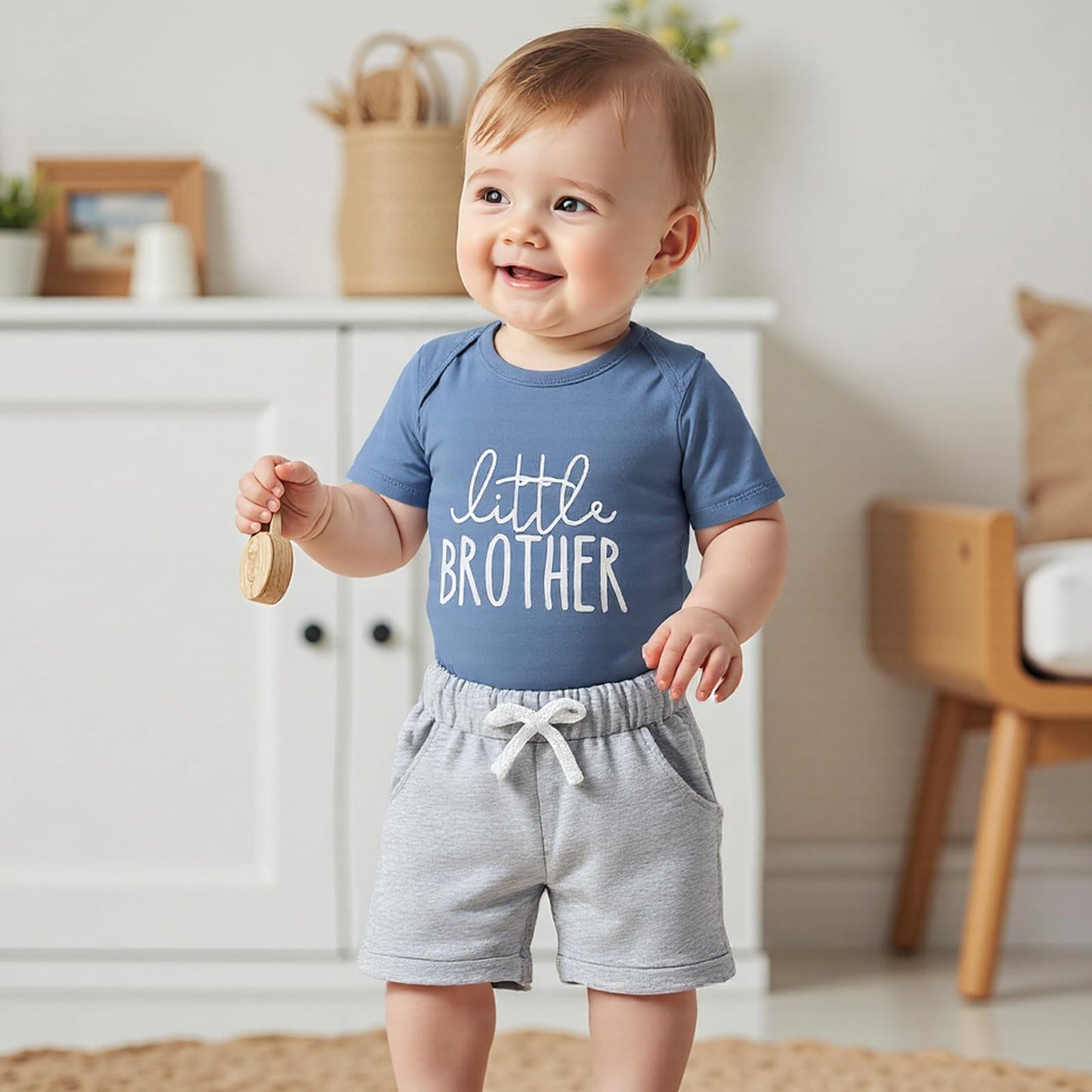 MERSARIPHY Newborn Baby Boy Summer Clothes Mama's Boy Little Dude Short Sleeve Romper Shorts Set Infant Waffle Knit Outfit