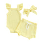 Murnouche Newborn Baby Girl Summer Clothes Sleeveless Floral Top Ribbed Shorts Boho Outfit Set