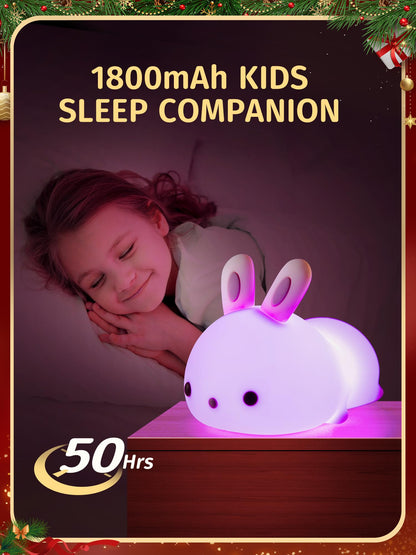 One Fire Night Light for Kids Bunny Cute Lamp, Kawaii 16 Colors Kids Night Light Baby Night Light Lamp, Rechargeable Toddler Night Light for Baby Nursery Night Light,Kids Lamp Nightlight for Kids Room