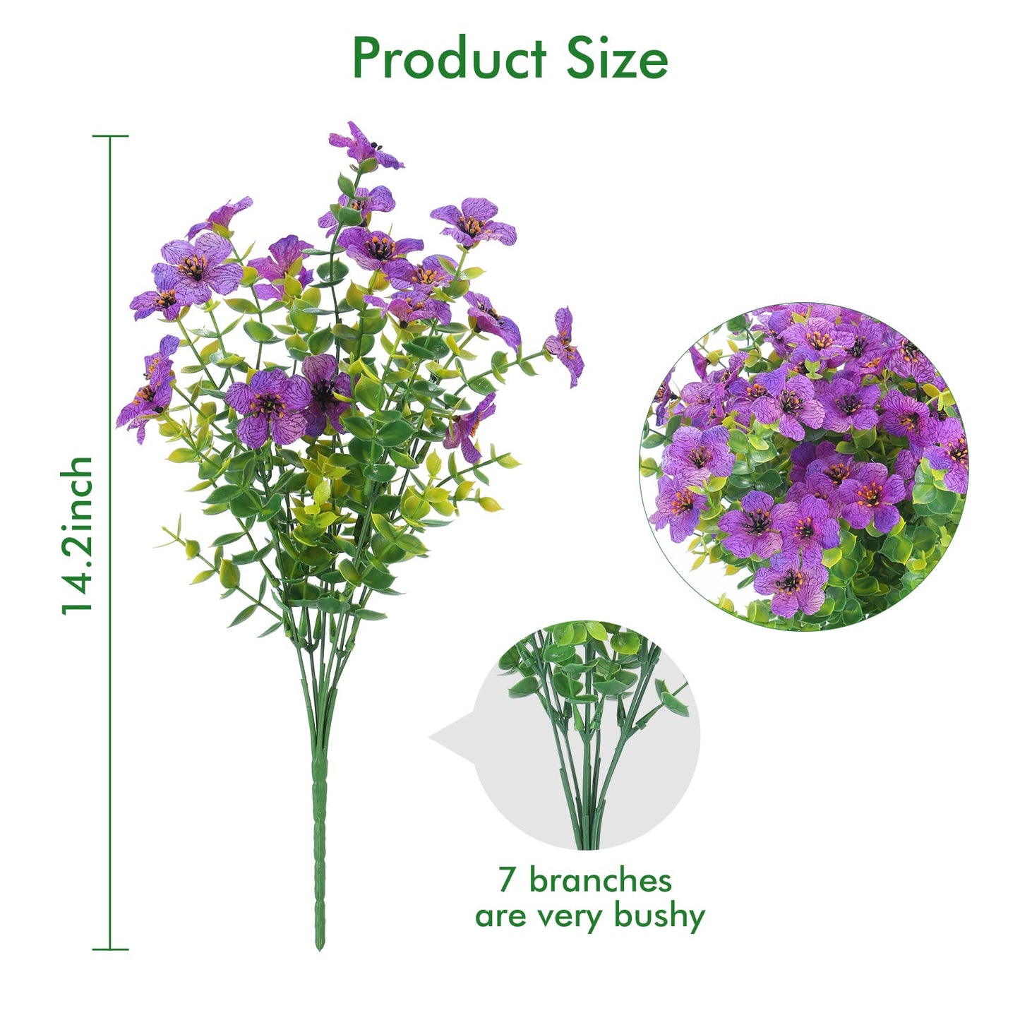 12 Bundles Artificial Flowers Outdoor UV Resistant Fake Plastic Plants Indoor Outside Hanging Plants Garden Porch Window Box Home Wedding Farmhouse Festive Shrub Decor (Pink)