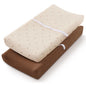 Blissful Diary Muslin Changing Pad Cover for Girls Boys, Ultra Soft Breathable Cotton, Baby Diaper Change Table Pad Covers, 2Pack (Roman Green&Leaf)