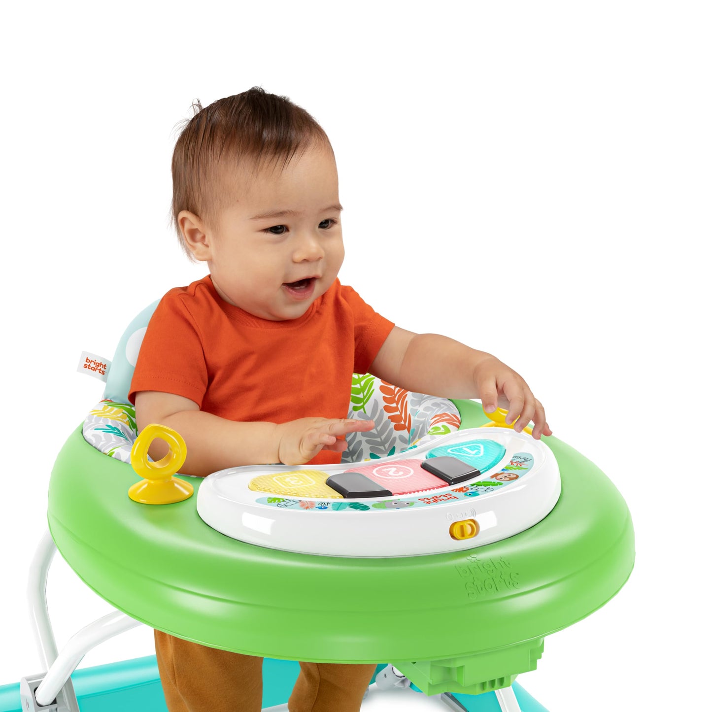 Bright Starts JuneBerry Walk-A-Bout Baby Walker and Entertainer, Removeable Floor Toy, with Easy Fold Frame for Storage, Ages 6 Months +