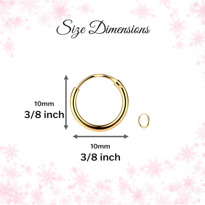 Cherished Moments Sterling Silver and 14K Gold Plated 10mm Hoop Earrings