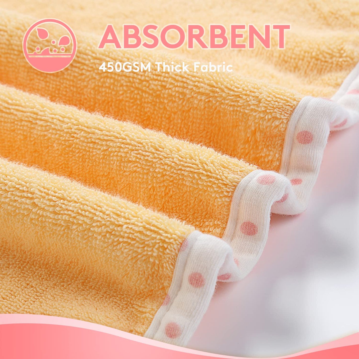 Baby Hooded Towel with Unique Animal Design Ultra Soft Thick Cotton Bath Towel for Newborn (Bunny)