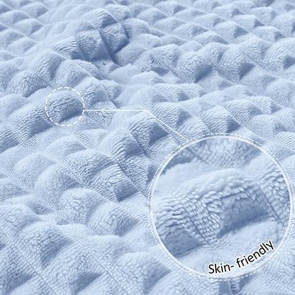 HOMRITAR Baby Blanket for Boys Girls Fleece Super Soft Plush Fuzzy Cozy Toddler Blanket with Square 3D Jacquard Grid Design Luxury Lightweight Bed Blanket for Newborn Infant Cream, 30 x 40 Inch