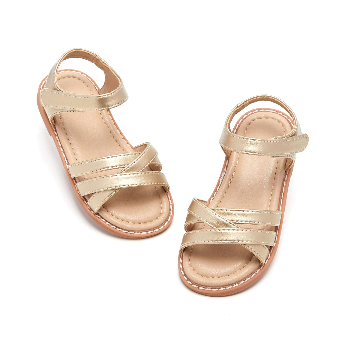 Felix & Flora Toddler Girls Sandals Soft Rubber Flats Summer Baby Flower Girl Shoes.