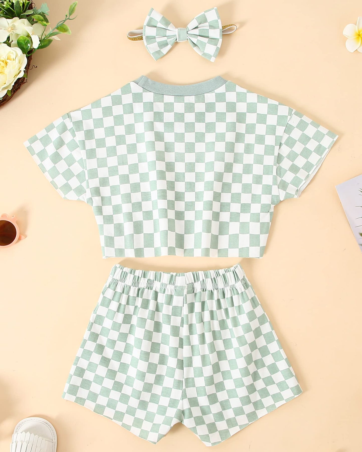 WESIDOM Toddler Girl Clothes Baby Girls Outfits 6M-5T Summer Floral Print Shirt+Shorts+Headband 3pcs Baby Clothing