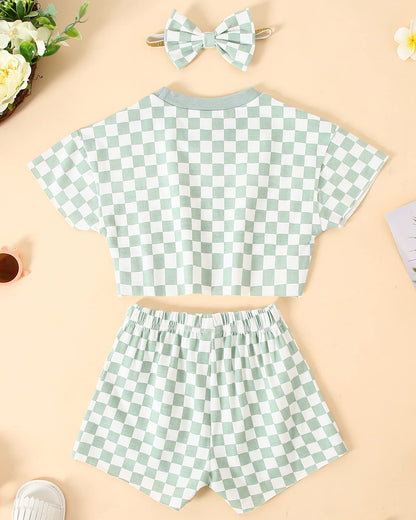WESIDOM Toddler Girl Clothes Baby Girls Outfits 6M-5T Summer Floral Print Shirt+Shorts+Headband 3pcs Baby Clothing