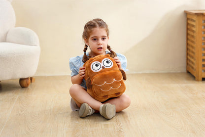 Cute Plush Toddler Backpacks Mini Brown Owl Backpack for Kids Real Littles Backpack for Boy Girl
