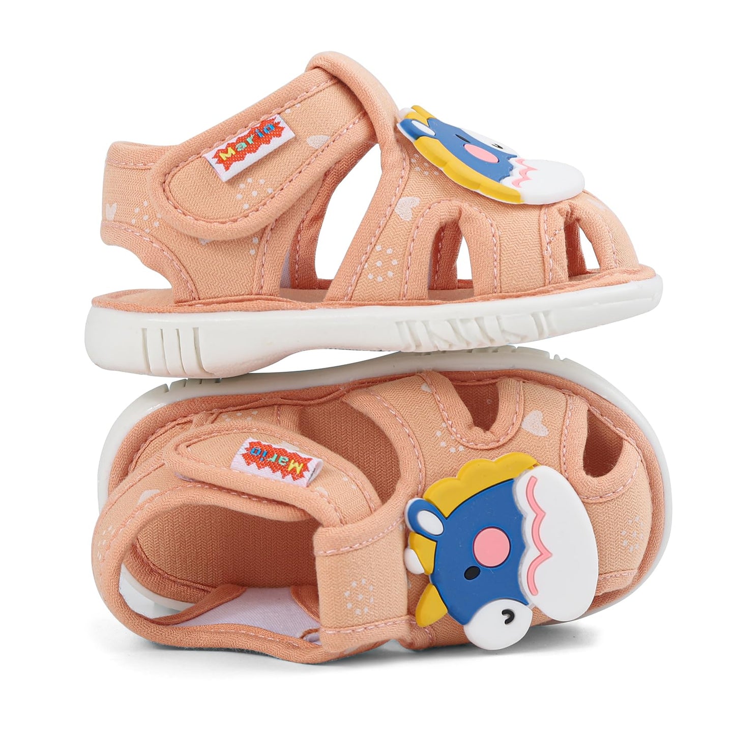ESTAMICO Baby Boys Girls Sandals Cute Animal Summer Shoes Breathable Non Slip First Walker, 18-24 Months Toddler, Light Blue
