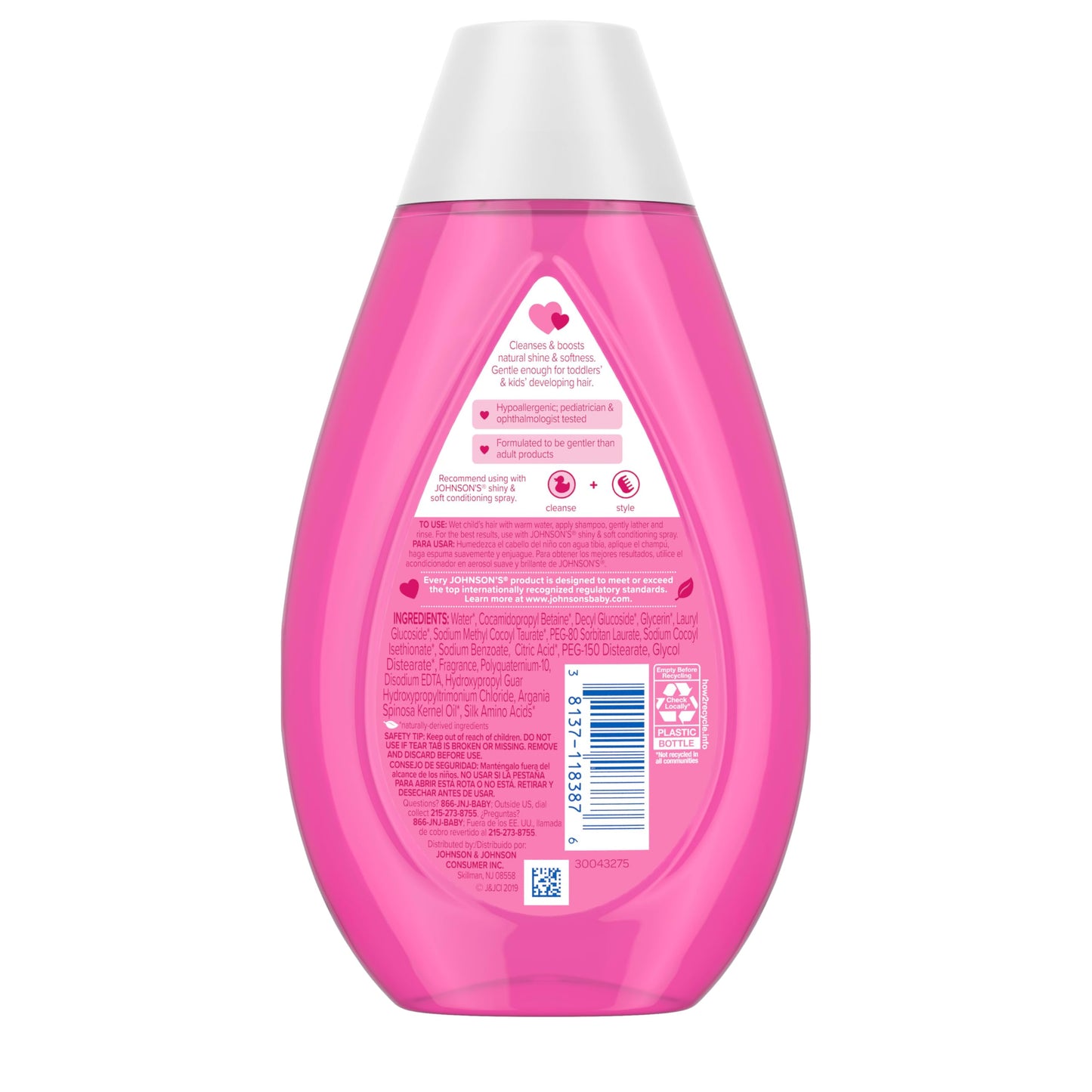 Johnson's Kids Shiny & Soft Hair Conditioning Spray with Argan Oil & Silk Proteins, Tear-Free Conditioning Spray for Shine & Softness, Gentle for Toddler Haircare, 10 fl. oz