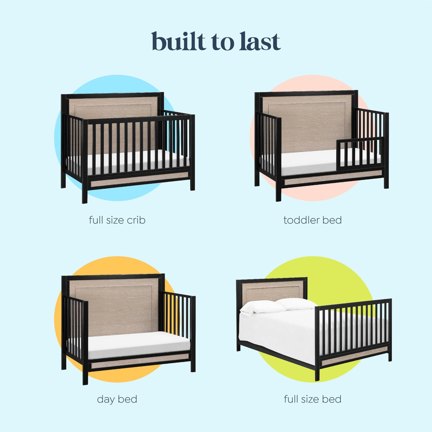 Carter's by DaVinci Radley 4-in-1 Convertible Crib in White & Coastwood, Greenguard Gold Certified