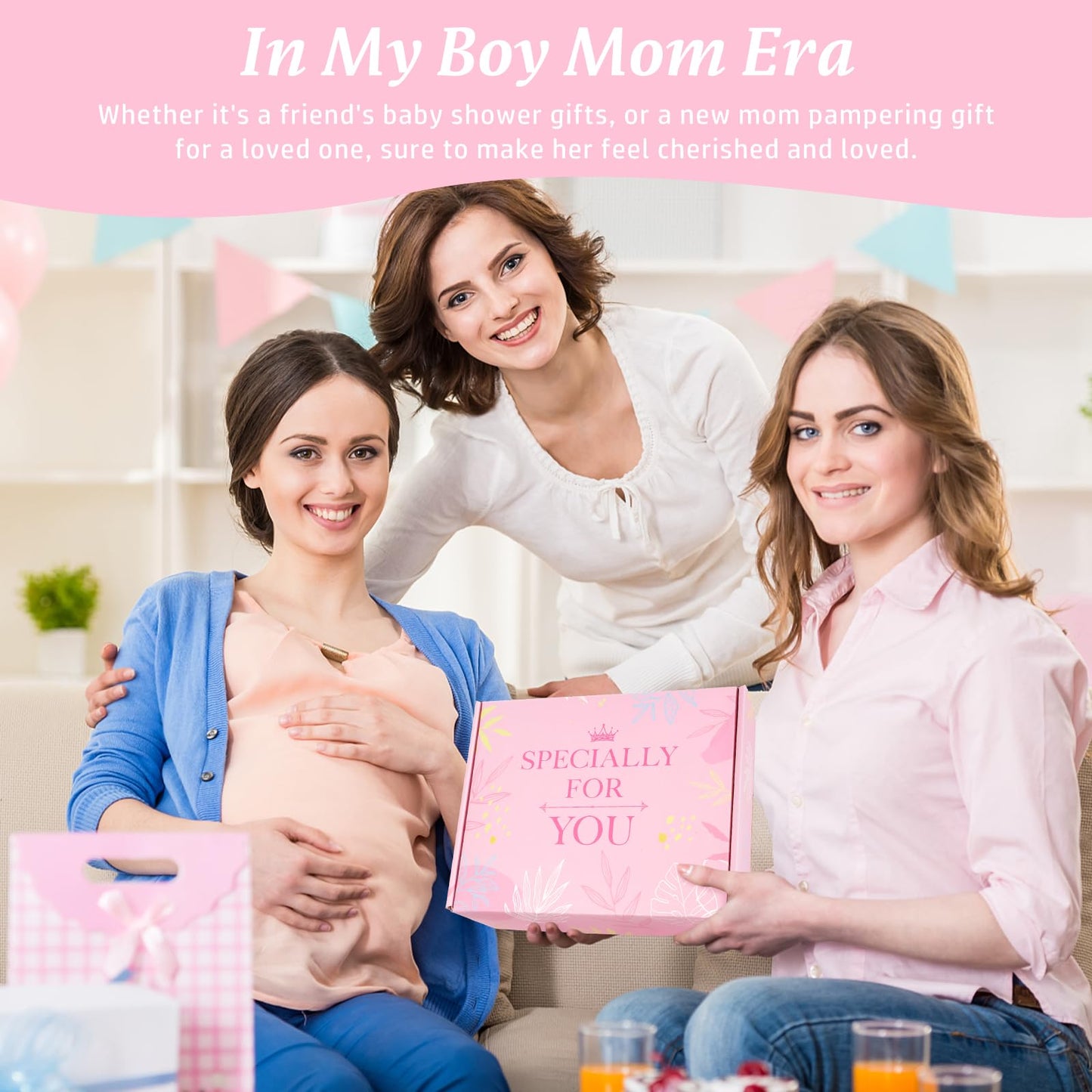 New Mom Gifts & Baby Girl Gift Basket, Baby Shower Gifts for Expecting Mom To Be, Postpartum Gifts For Moms, New Mom Care Package After Birth, First Time Mothers Day Birthday Gifts for Women