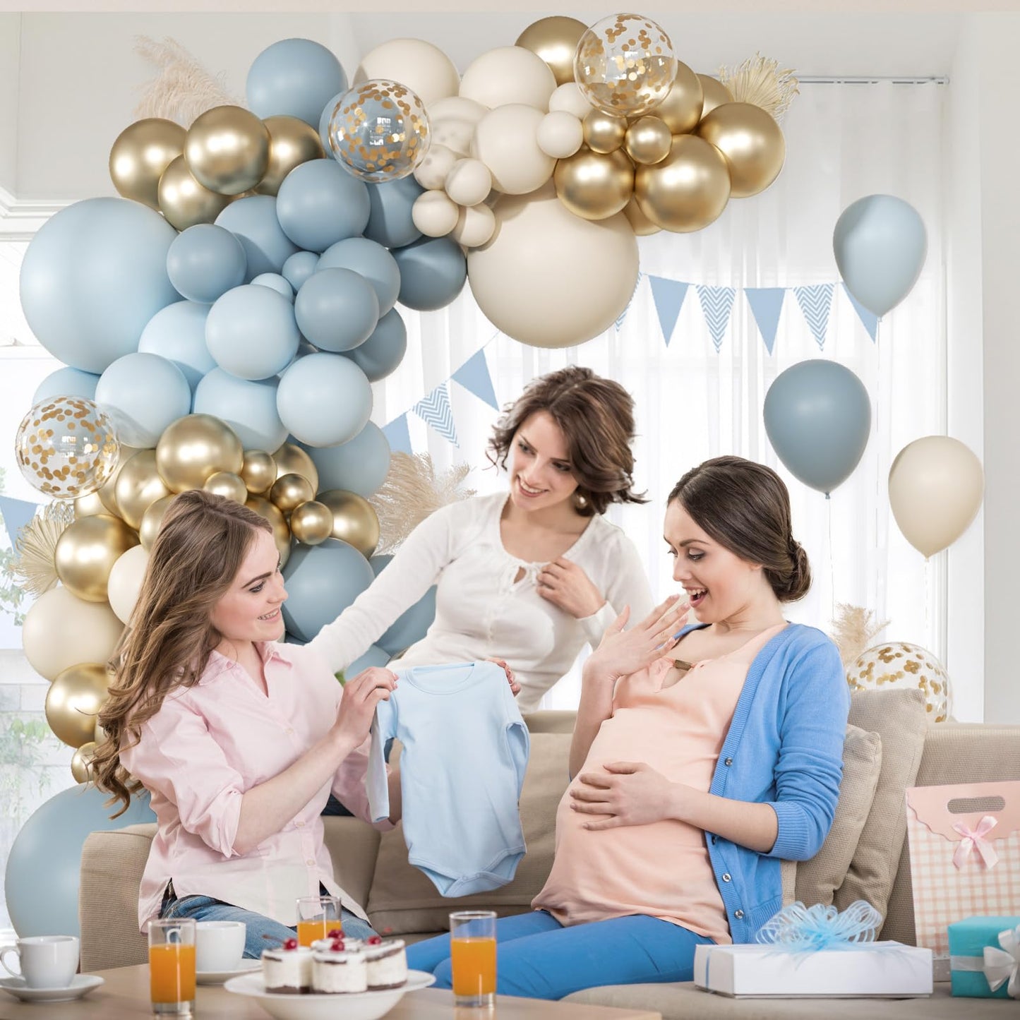 147pcs Neutral Balloon Garland Arch Kit, Different Sizes with Beige Cream Sand White Metallic Champagne Gold Balloons for Wedding Bridal Shower Birthday Boho Neutral Baby Shower Party Decorations