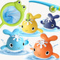 Baby Bath Toys,Magnet Fishing Game Bath Baby Toy for 1-3 4-8 Year Old Toddler Boys Girls,Toys for Kid,Baby Bathtub Toys 18 Months+,4 Wind-up Whale Water Shower Toy&1 Fishing Pole&1 Net
