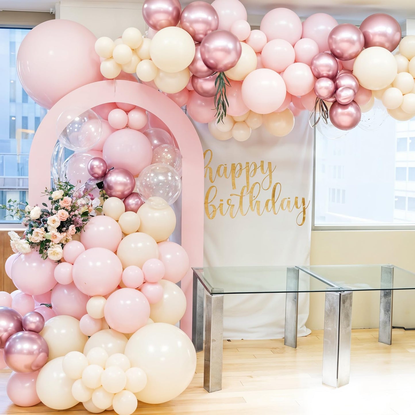 Ivory White Balloon Arch Kit,Boho Balloon Garland with Pastel Orange Cream Beige Champagne Gold White Sand Balloons for Neutral Baby Shower Wedding Boho Bridal Party Decorations