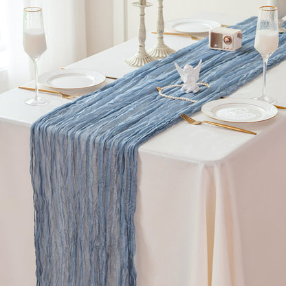 Light Pink Cheesecloth Table Runner 10ft Boho Rustic Gauze Cheese Cloth Spring Decor for Wedding Party Bridal Baby Shower Birthday Table Decorations
