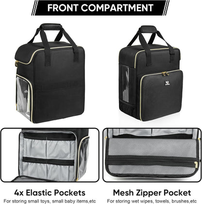 Carrying Case Compatible with Baby Brezza Formula Pro Advanced Formula Dispenser Machine, Insulated Baby Formula Mixer Travel Bag with Shoulder Strap for Baby Essentials, Black