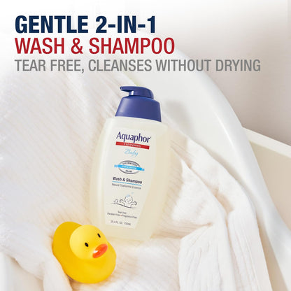 Aquaphor Baby Skincare Essentials Gift Set with Baby Wash and Shampoo, Healing Ointment, and Diaper Rash Cream, Baby Gifts for New Moms, 3 Pieces