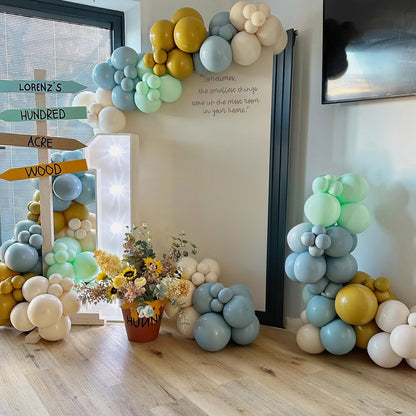 White Sand Gold Balloons Set, 12 Inch Double Stuffed Blush Beige Boho Party Balloons with Metallic Chrome Gold Neutral Cream Nude Latex Balloon for Birthday Baby Bridal Shower Wedding Party Decoration