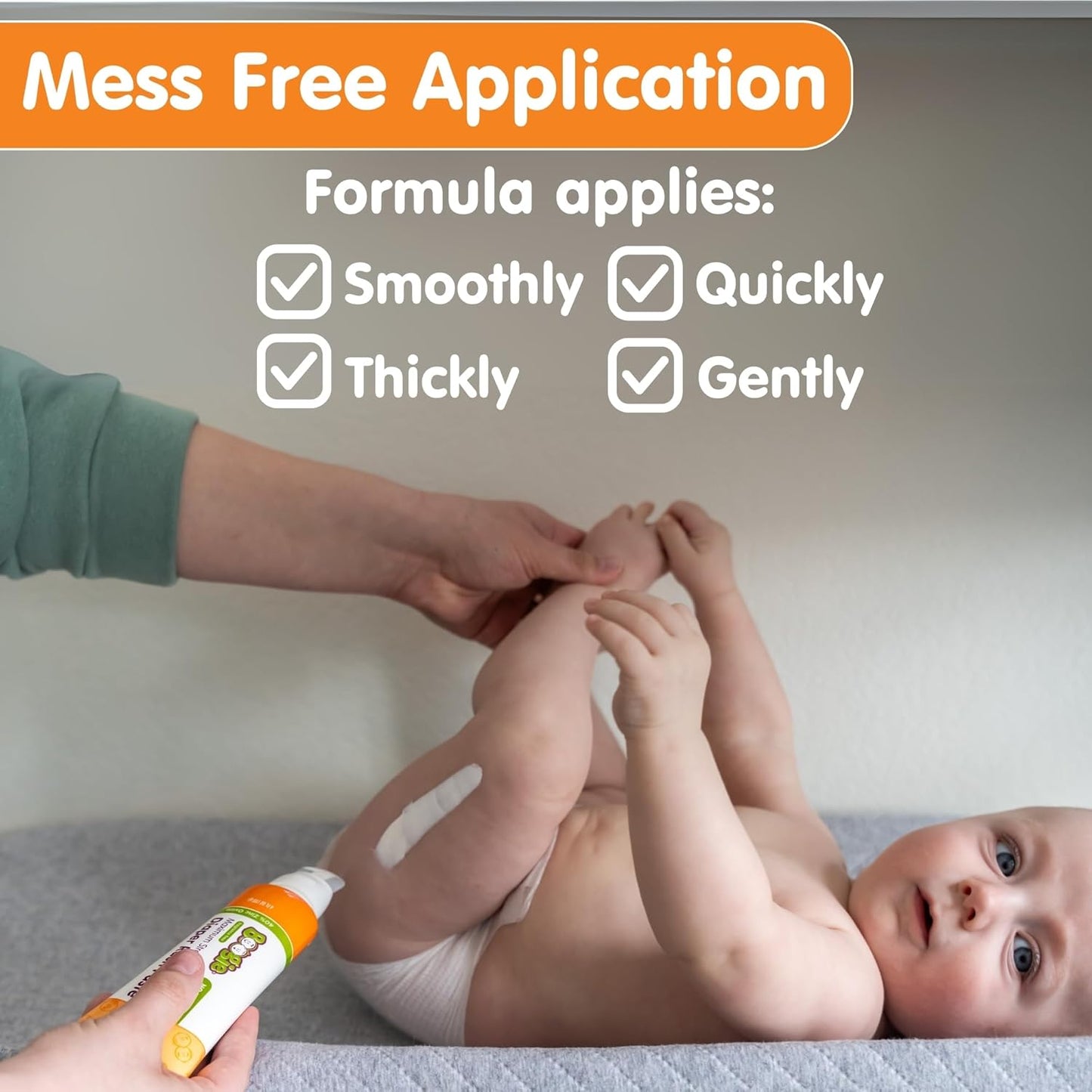 Boogie Diaper Rash Cream Spray for Baby, Travel Friendly No-Rub Touch Free Application for Sensitive Skin, Over 200 Sprays per Bottle, 1.7 oz (Pack of 3)