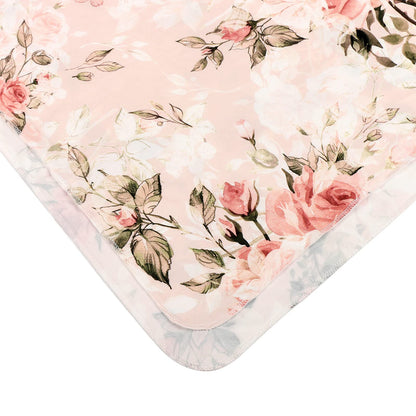 Galabloomer Newborn Receiving Blanket Headband Set Baby Flower Swaddle (vintage flower)