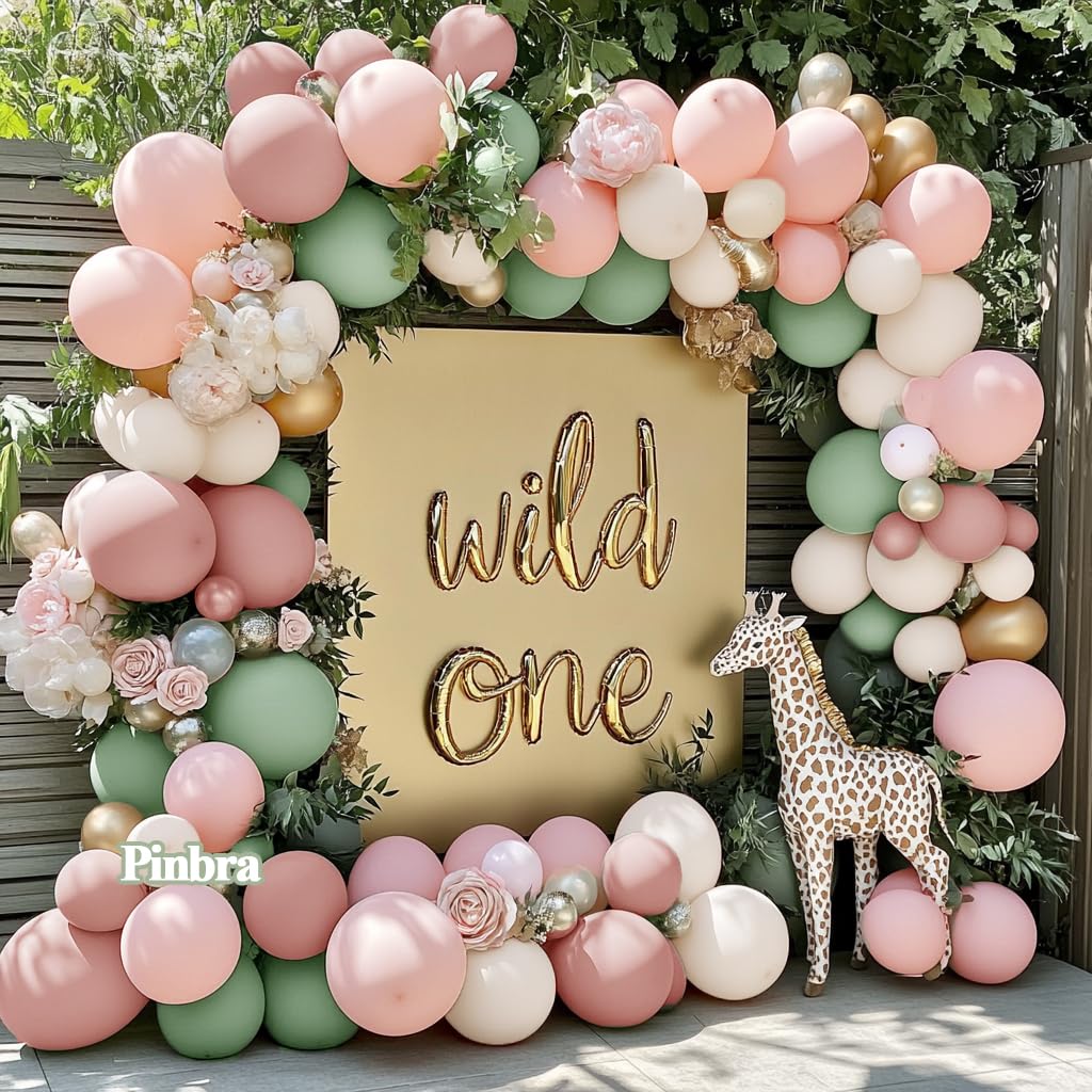 Dusty Pink Brown Balloon Garland Nude Tan Pink Rose Gold Metallic Double Stuffed Dusty Rose Mauve Blush Beige Balloon Arch Kit for Baby Shower Birthday Bridal Wedding Party Decoration